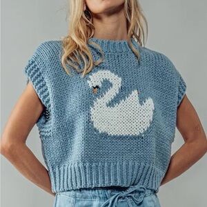 Katie Swan Sweater Vest ✨ Swan Serenade Knit Pullover